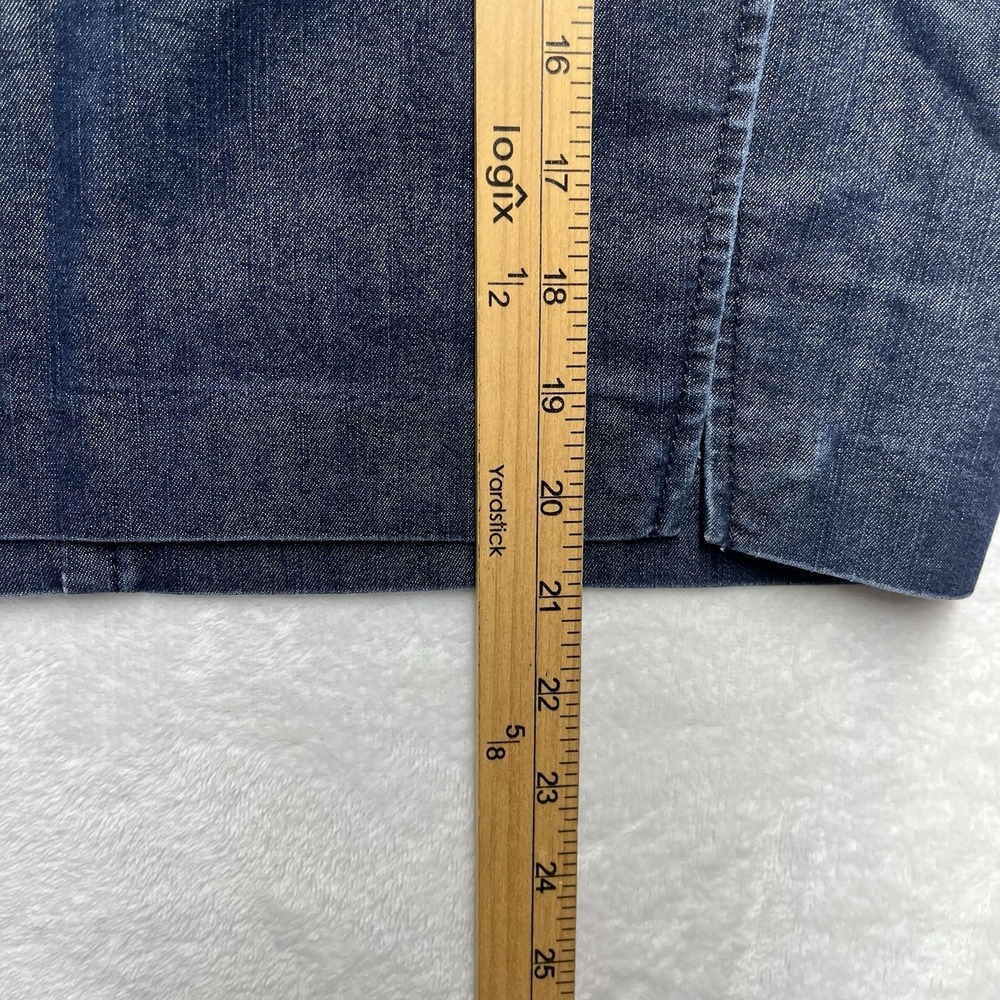 Express Design Studios Denim Skirt Womens Sz 4 Zip Back Pencil Career Casual VTG - Picture 3 of 9